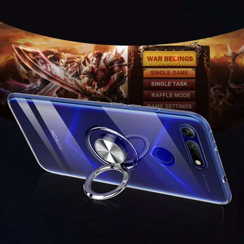 Huawei Honor View 20 чехол, Роскошный прозрачный Мягкая Силиконовая защита из ТПУ, кольцо, магнетизм для Honor V20 PCT-AL10, чехол