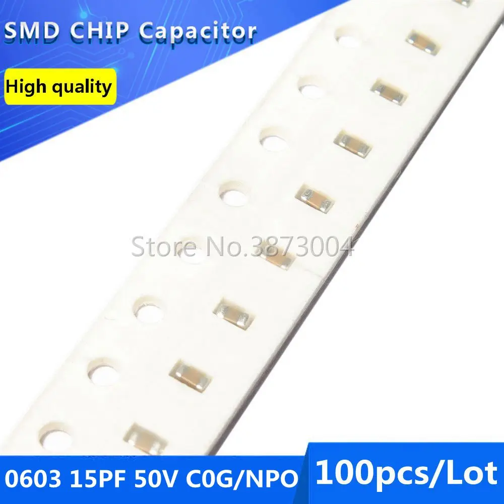 100 шт 0603 15PF 50V C0G/NPO 5% SMD чип конденсатор|Регуляторы напряж./стабилизаторы| |