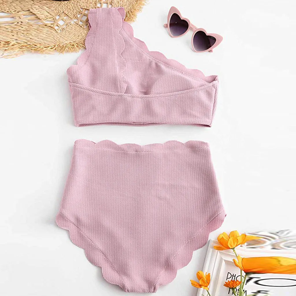 Женский купальник на одно плечо In X бикини с высокой посадкой монокини купальный