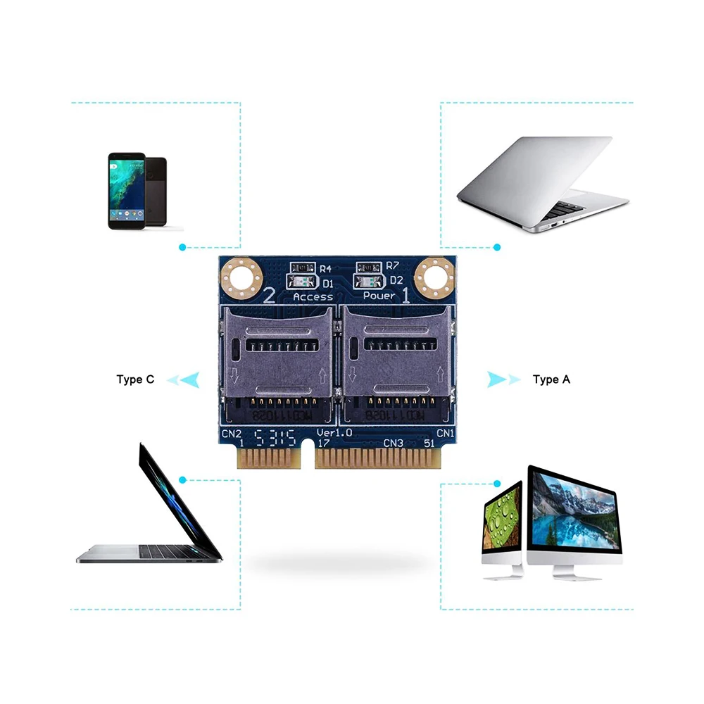 Устройство для чтения карт памяти Micro SD TF на Mini PCI|Компьютерные кабели и разъемы| |