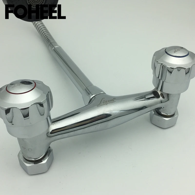 FOHEEL настенный кухонный кран для раковины горячей и холодной воды с двойным