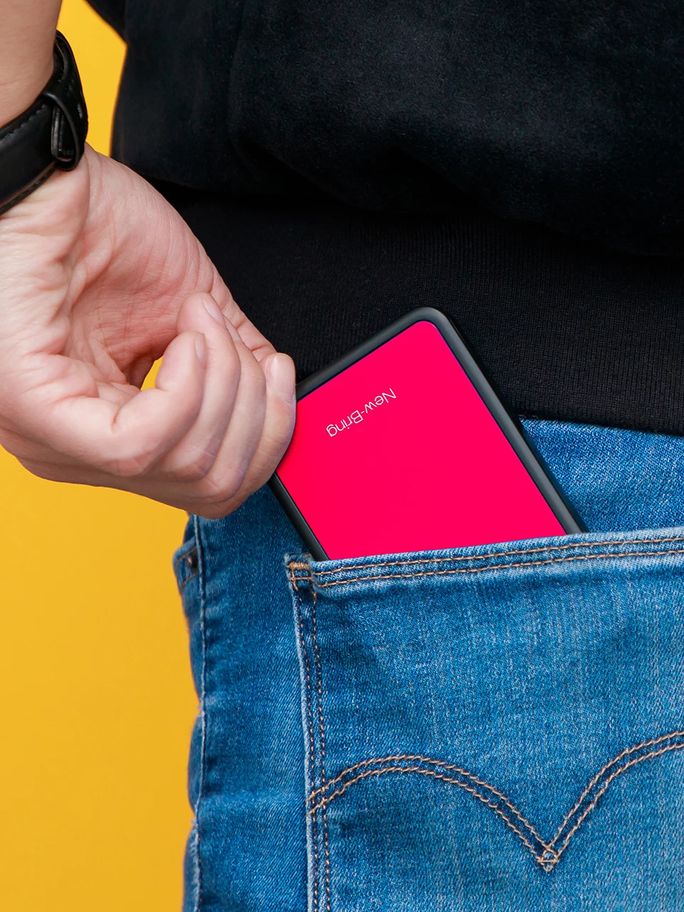 NewBring держатель для карт RFID Блокировка раздвижные бумажник пластик карты деньги Чехол кошелек углерода волокно для муж