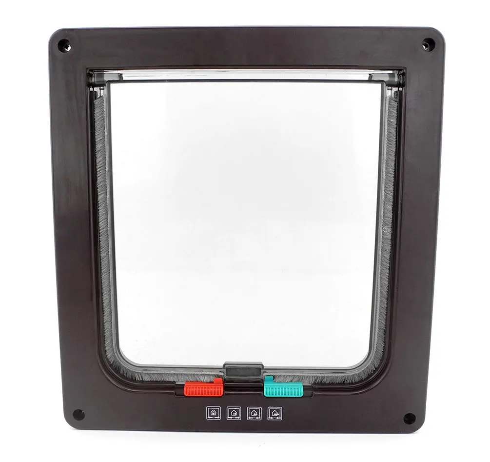 Cat Door Lockable Manual Control Access Pet 4 Way Locking Flap for Small Dogs Puppy |