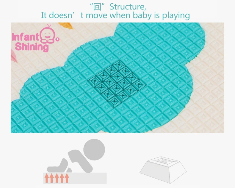 Infant Shining Baby Mat XPE Foam Kid Play Mat 180*120*2CM(71*47*0.8in) 6PCS Floor Mats Foam 0-8Y Waterproof Living Room