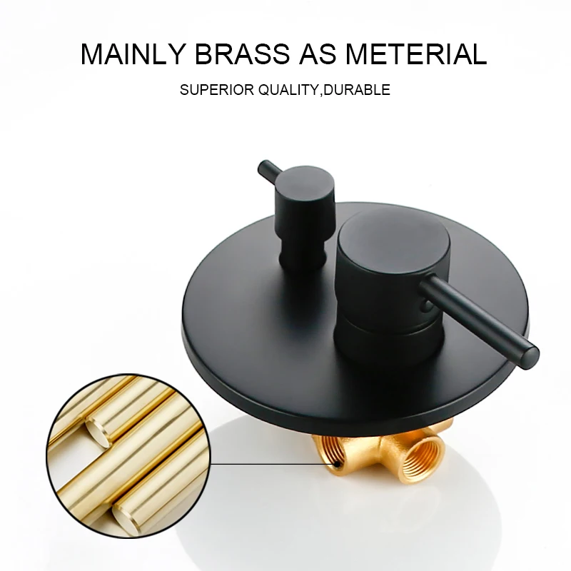 Brass Black Bathroom Shower Set 8