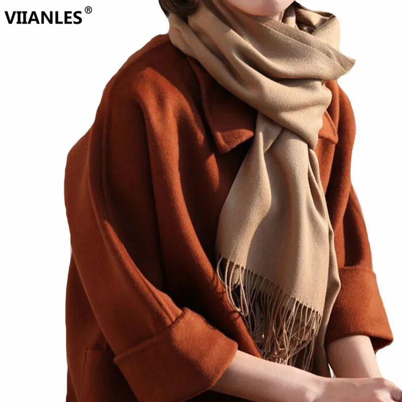 

Зимняя шаль VIIANLES, толстая обмотка, Брендовые женские кашемировые шарфы, женский теплый шарф с кисточками, Женская однотонная длинная шаль, ...