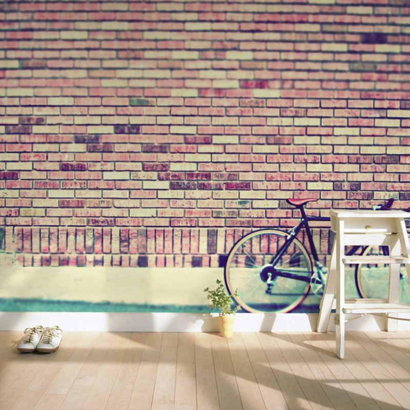 Фотообои нестандартного размера с 3D кирпичной стеной для гостиной ТВ ванной