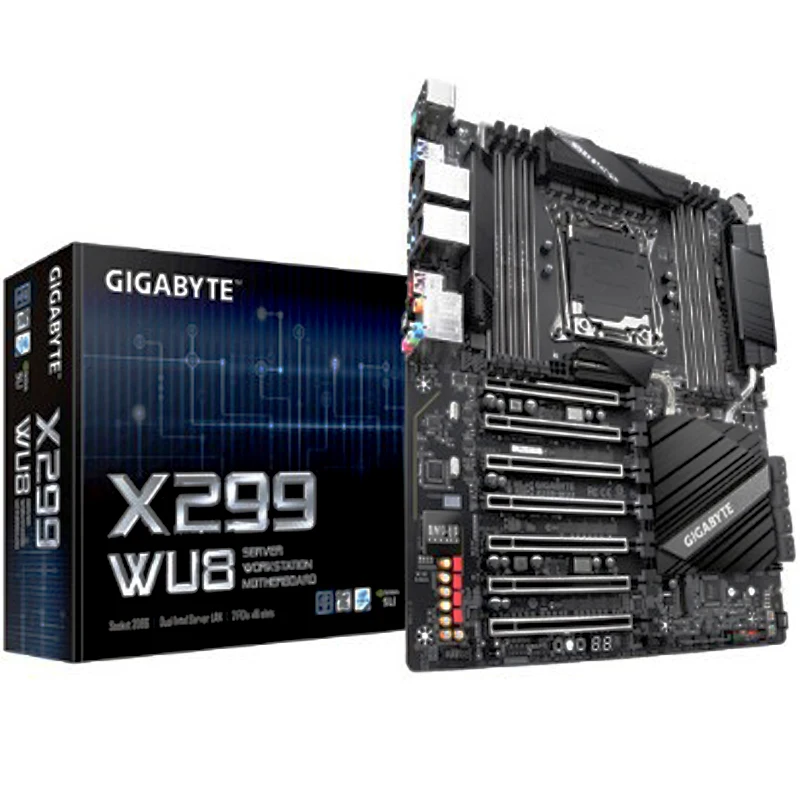 Новая модель X299 для GIGABYTE WU8 GA разъем рабочей станции материнская плата LGA 2066 4 way SLI
