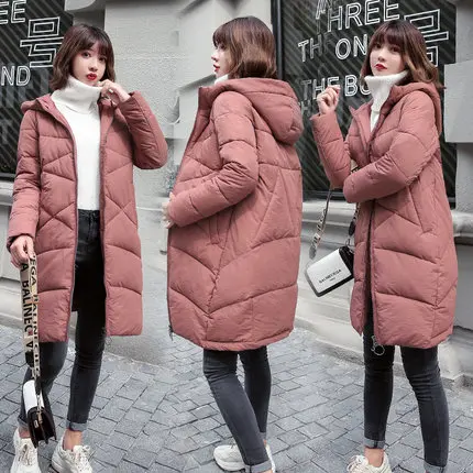 Winter Jacket Women Long Solid Coats Hooded Jackets Cotton Padded Coat Zipper Thick Warm Clothing CH612 | Женская одежда