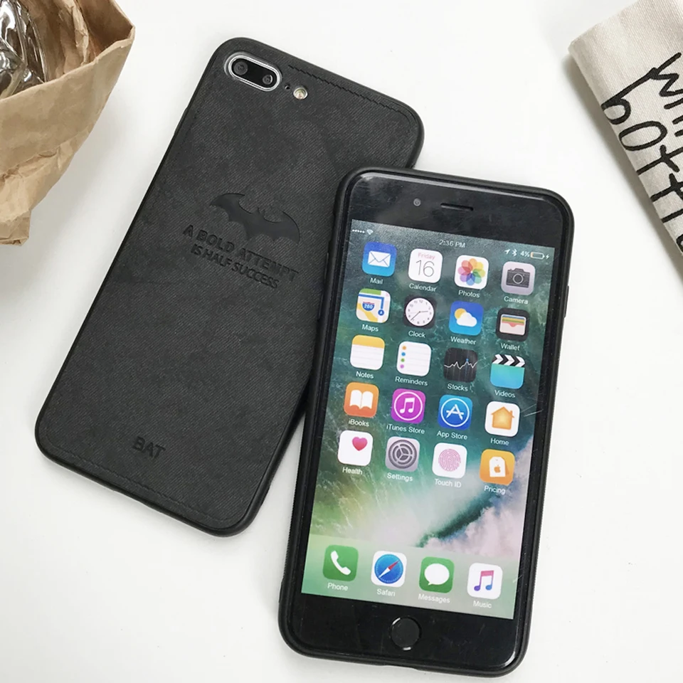 Fabric Vintage Bat Case For iphone XS MAX XR X SE 5 5s 6 6s 7 8 Plus Samsung S9 S8 S7 Edge Note 9 Leather Skin Cloth Art Cover |