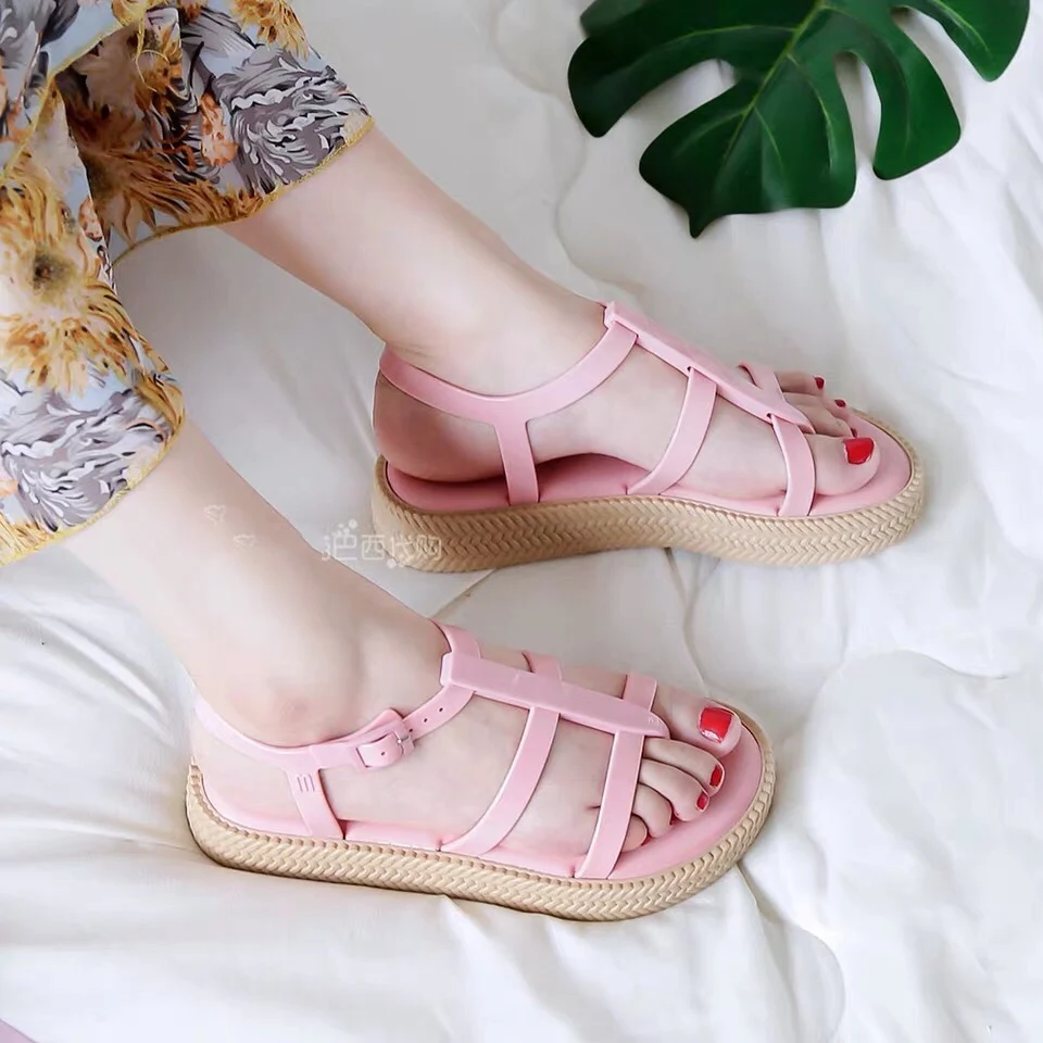 Женские римские сандалии Melissa на платформе желейные туфли Модные Взрослые