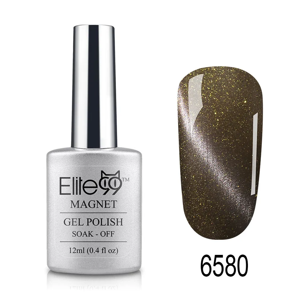 6580 Elite99 12ml Cat Eye Gel Nail Polish Soak Off Magnetic UV Gel Varnish Nail Art Manicure Gel Semi Permanent 3D Effect Gel Lacquer - Цвет: 6580