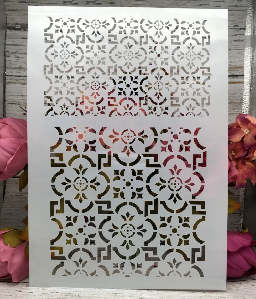 

A4 Floral Frame DIY Layering Stencils Wall Painting Scrapbook Coloring Embossing Album Decorative Paper Card Template