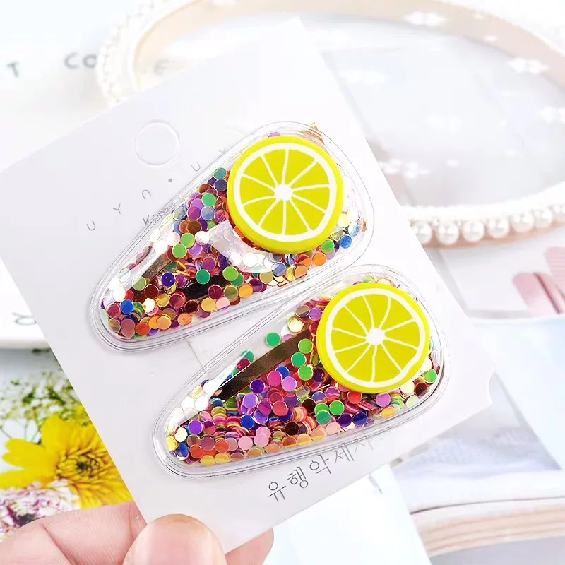 2020 New Cute Colorful Sequins Fruit Hair Clips Children Fancy Lemon Hairpins Barrettes Hairgrip Kids Headwear Accessories | Детская