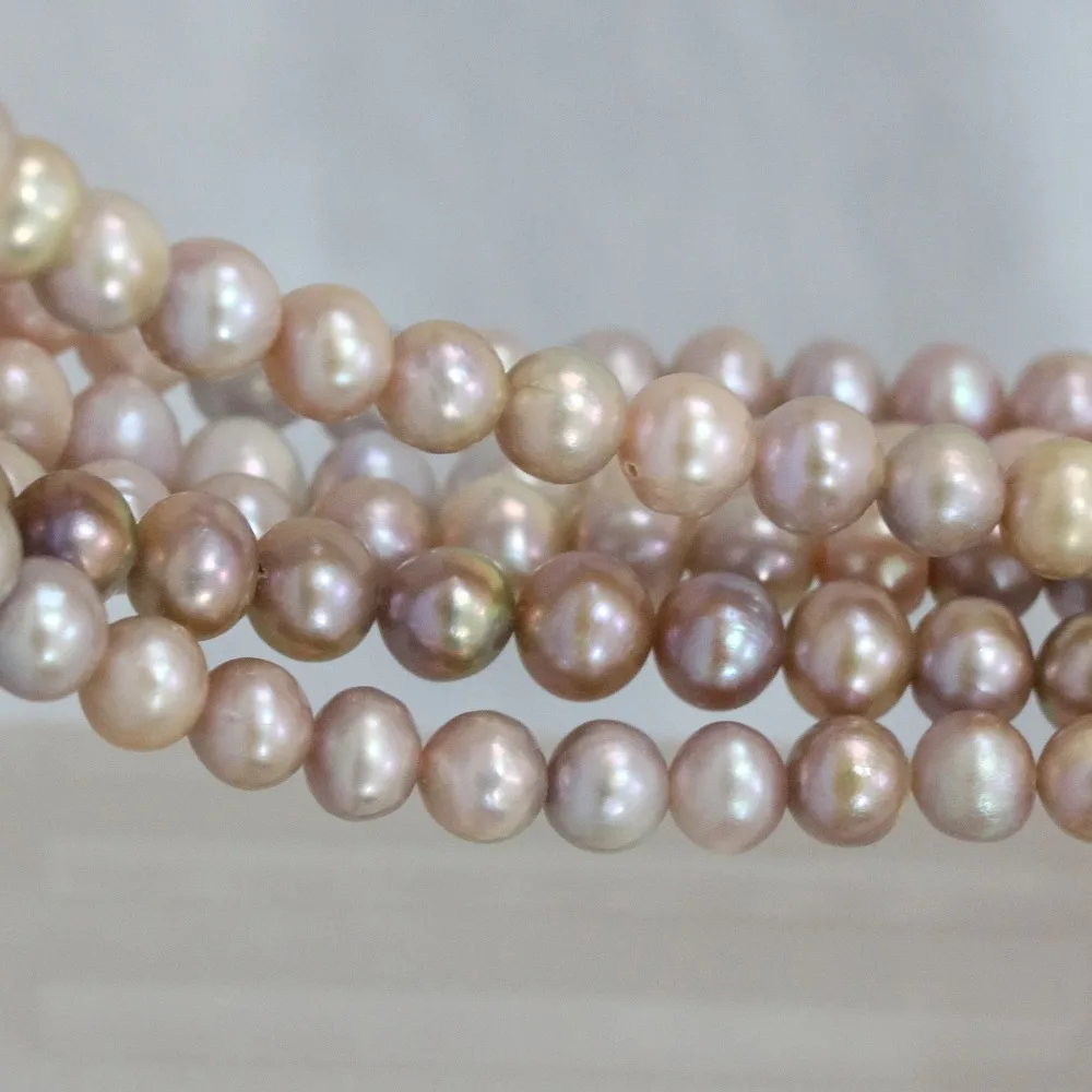 

Purple 7-8mm approx round natural freshwater cultured pearl loose beads high grade fit women jewelry making 15inch B1365