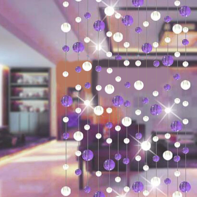 Purple 1 м/Крытый декоративный хрустальный стеклянный шарик занавес, свадебные принадлежности праздничный сценический фон украшение - Цвет: Purple