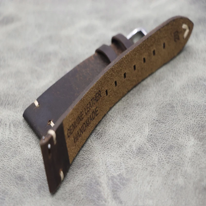 T-AMQ 18 19 20 21 22 мм ремешок для часов из натуральной кожи мужские наручные часы с