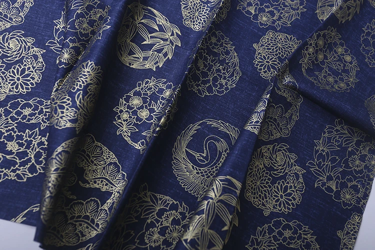 50*140CM Japanese Style Blue Feather Printed Cotton Patchwork Fabric DIY Sofa Pillow Tablecloth Handbag LSHB295 | Дом и сад