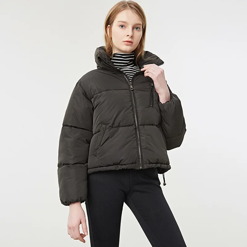 Женские зимние куртки bootyджинсы теплые короткие красные со стоячим