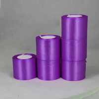 80mm purple single face polyester satin ribbon rope wedding party decaration gift packing ribbon cord accessories 25 yards