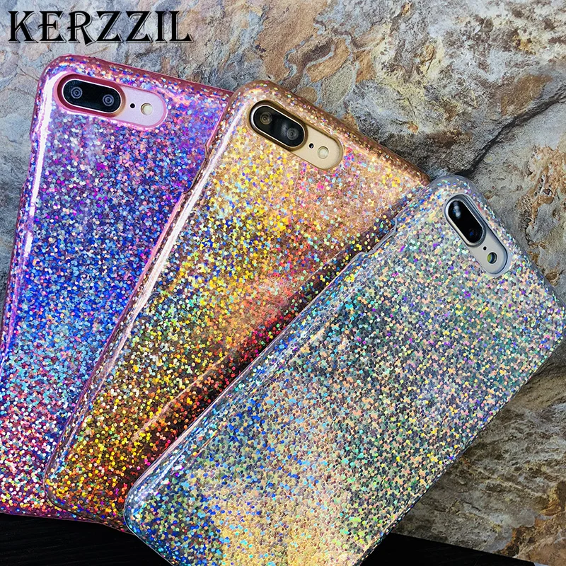 Чехол Kerzzil для iPhone 7 6 6s Plus блестящий чехол телефона с лазерной рыбкой шкалой X 8