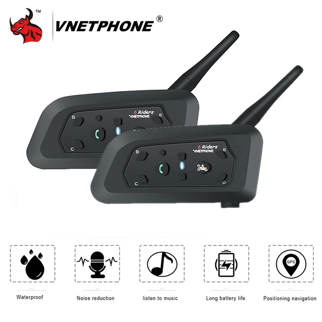 VNETPHONE 2 шт мотоциклетный домофон шлем гарнитура шлем динамик переговорные Bluetooth гарнитура беспроводная 1200 м Мото Аксессуары