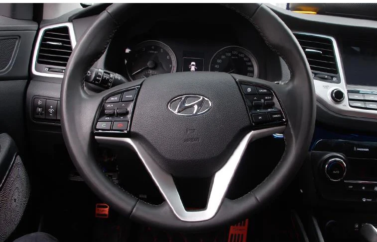 Из нержавеющей стали материал крышки рулевого колеса Кнопка Крышка для hyundai Tucson аксессуары