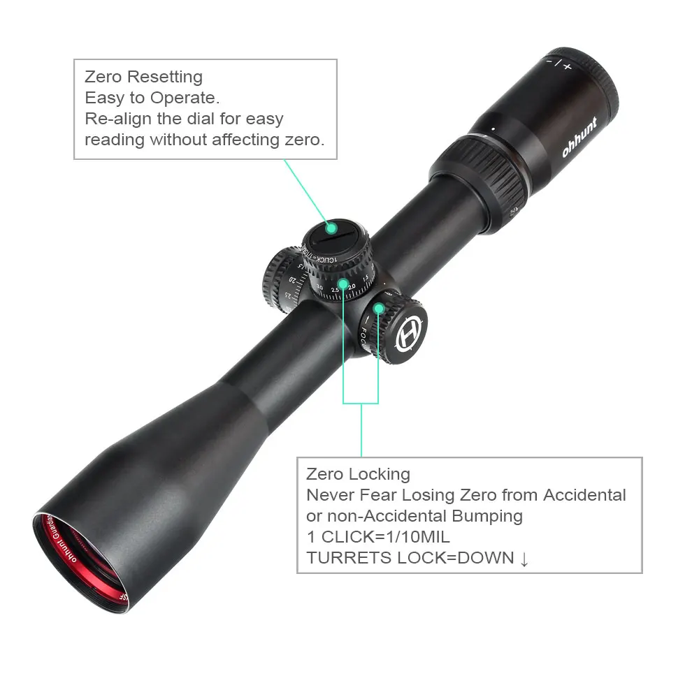 Тактический прицел ohhunt Guardian 4 16X44 SF для охотничьей винтовки 1/2 полумил Дот сетка