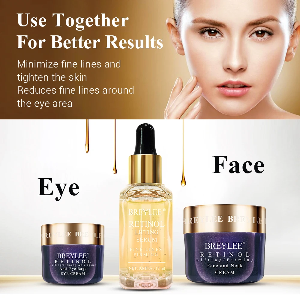 Breylee Retinol крем для лица от морщин набор ухода за кожей с омолаживающим эффектом