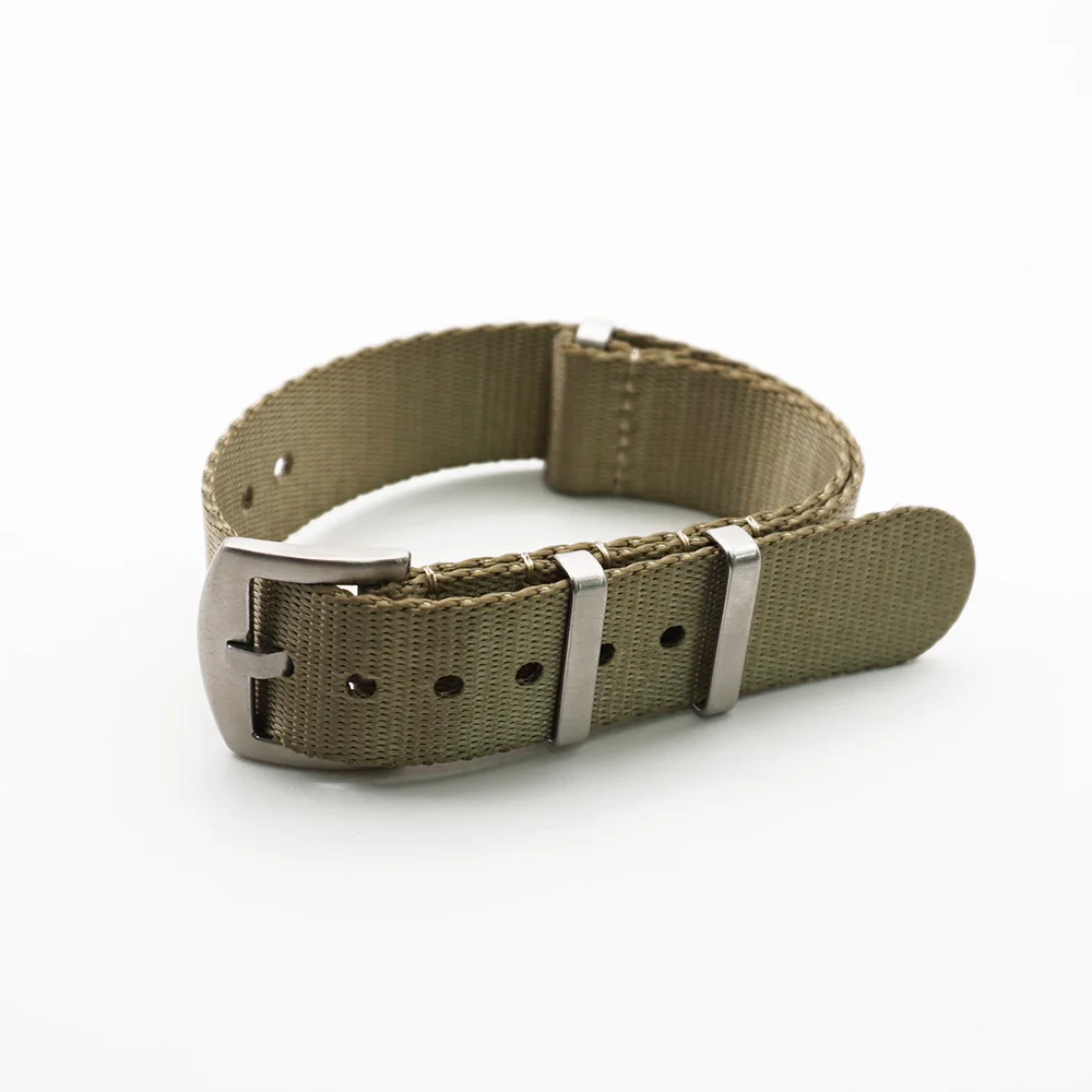 Khaki NATO армейский спортивный бренд нейлоновый тканевый ремень безопасности Nato ремень 20 мм 22 мм аксессуары полосы 007 Джеймс Бонд для Омега ремень - Цвет ремешка: Khaki