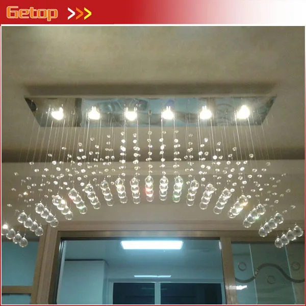 Best Price Modern K9 Crystal Chandeliers Arched Rectangle Ceiling Lamp LED Fixture Lighting Bar Light curtain lights | Лампы и