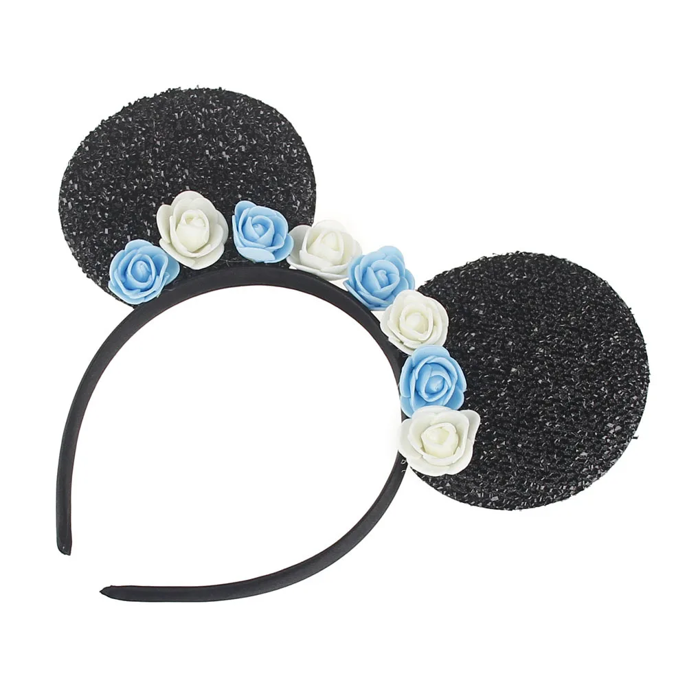

4Pc Children Kids Hair Accessories Mouse Ears Headbands Birthday Party Decoration Boys Girls DIY Flower Headband