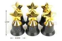 6pcslot plastic gold star trophylearning awardprizes toysschool sports medalcreative study reward6 5x12cm wholesale
