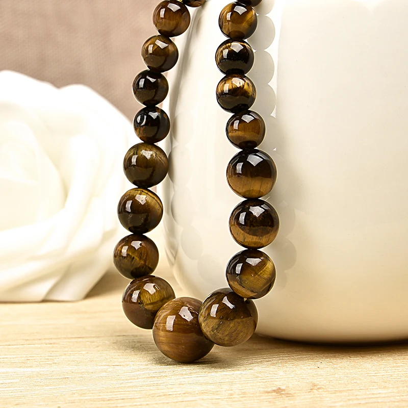 

Wholesale of 6-14mm Tiger Eyes stone Handmade Diy jewelry Necklace Manufacturer Supply 18inch H111