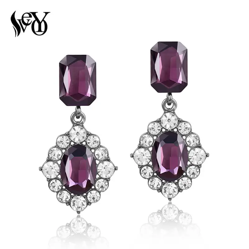 VEYO Classic Luxury Statement Earrings for Women Vintage Crystal Rhinestone Drop Earring Top Quality Wholesale | Украшения и