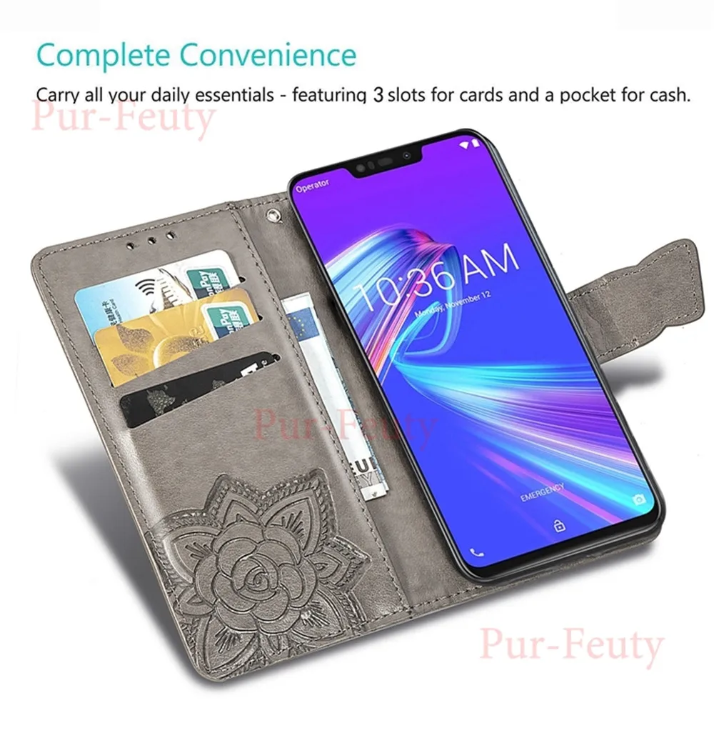 Чехол для ASUS ZenFone Max M2 ZB633KL ZB 633KL ZB633 KL, кожаный бумажник высокого качества с бабочкой, откидные Чехлы для ASUS X01AD X01ADA