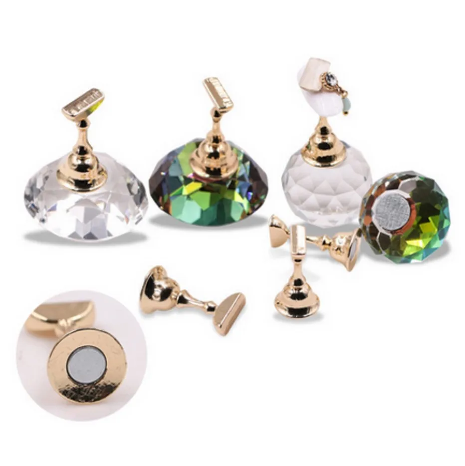 4 Types Magnetic Nail Holder Practice Training Display Stand Acrylic Crystal Holders Alloy False Tip Manicure Tools | Красота и