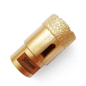 Алмазная коронка SHDIATOOL, вакуумная насадка для сверления гранита, мрамора, фарфора, М14, 35 мм, 1 шт.