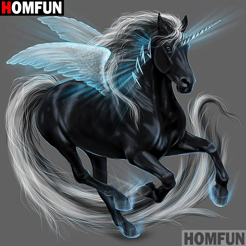 Алмазная живопись HOMFUN мультяшный Единорог вышивка крестиком из