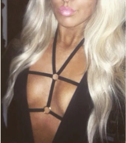 Женский укороченный бюстгальтер черная эластичная портупея в стиле панк-Готика |