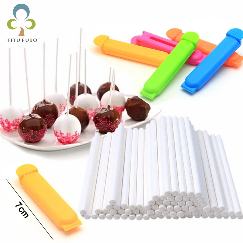 50 шт 7 см Бумажные палочки для торта Pop Lolipop Mini Cupcake + 15 герметичные зажимы хранения