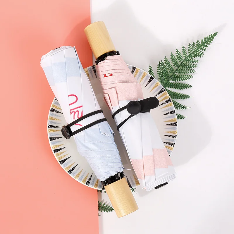 Umbrellas Rain Women Waterproof Three Folding Sun Protection Anti-UV High-Definition Digital Printing Female Parasol | Дом и сад