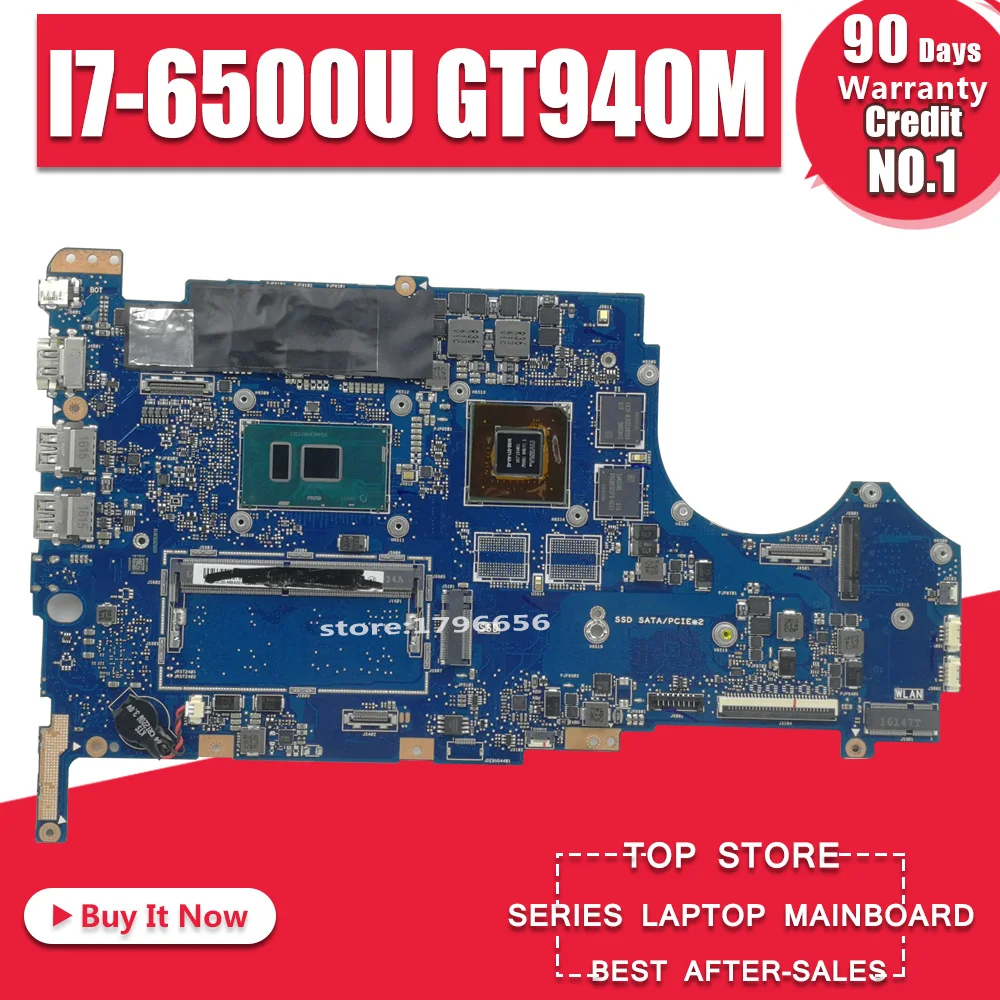 

UX560UQ материнская плата для For Asus UX560U UX560UQK UX560UQ UX560UX Q524U Q524UQ Q524UX материнская плата для ноутбука I7-6500CPU 8 Гб RAM GT940M/2 ГБ