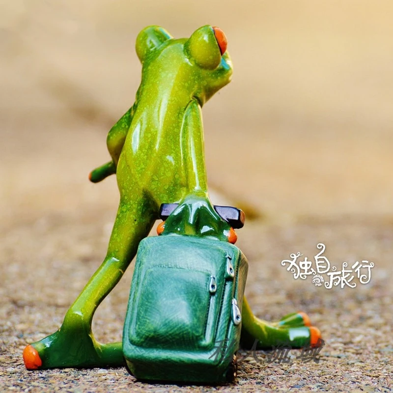 Миниатюрные фигурки домашний декор аксессуары для комнаты дорожная лягушка