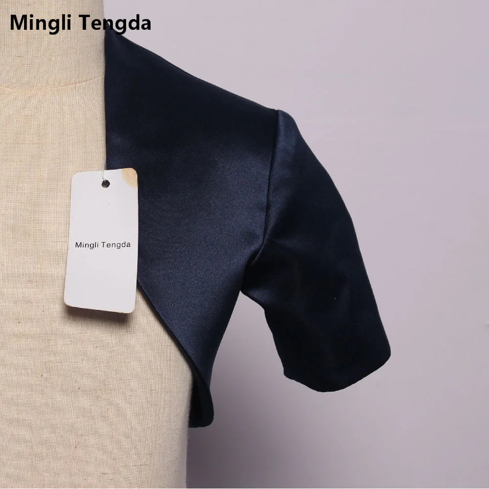 Mingli Tengda/Темно Синяя атласная Свадебная Детская куртка болеро с цветочным узором