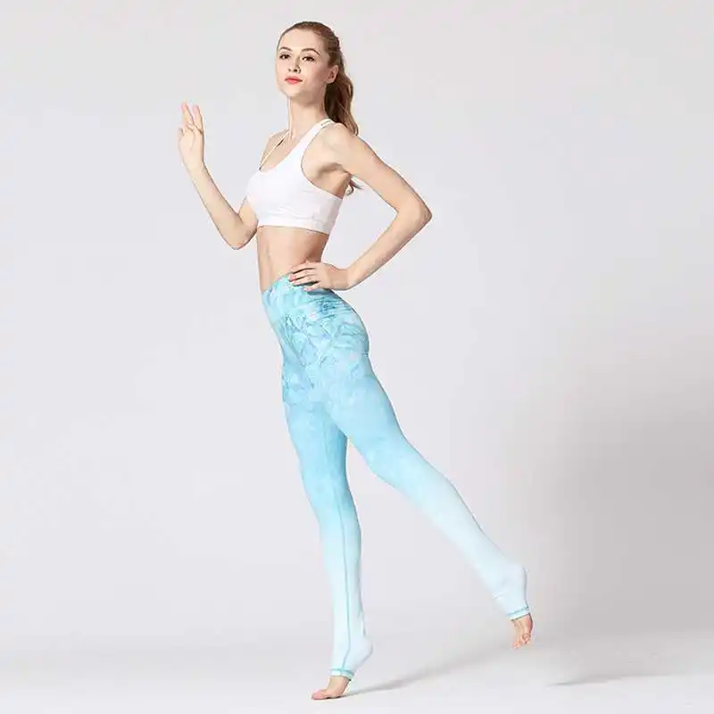 Йога Леггинсы Для женщин 2018 Новый Спортивная печати сексуальные тощие принт