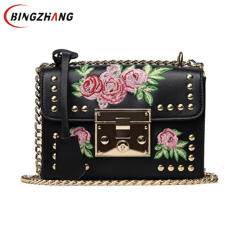 Женская сумка конверт из искусственной кожи с цветочной вышивкой|flap bag|small shoulder