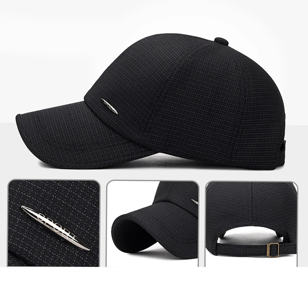 Mens Baseball Cap Summer Autumn Solid Plaid Dad Hat Snapback Outdoor Sunscreen Trucker Caps Male Adjustable Hats Gorra Hombre
