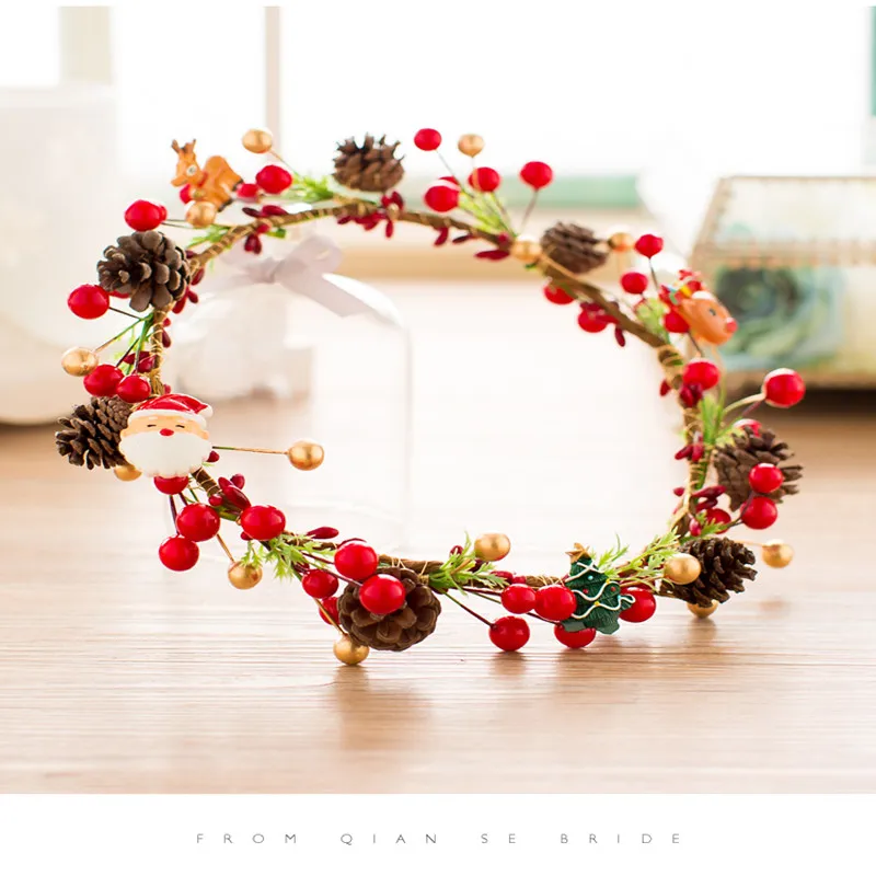 Ручная работа 3d рождественский красный венок имитация ягод аксессуары реквизит