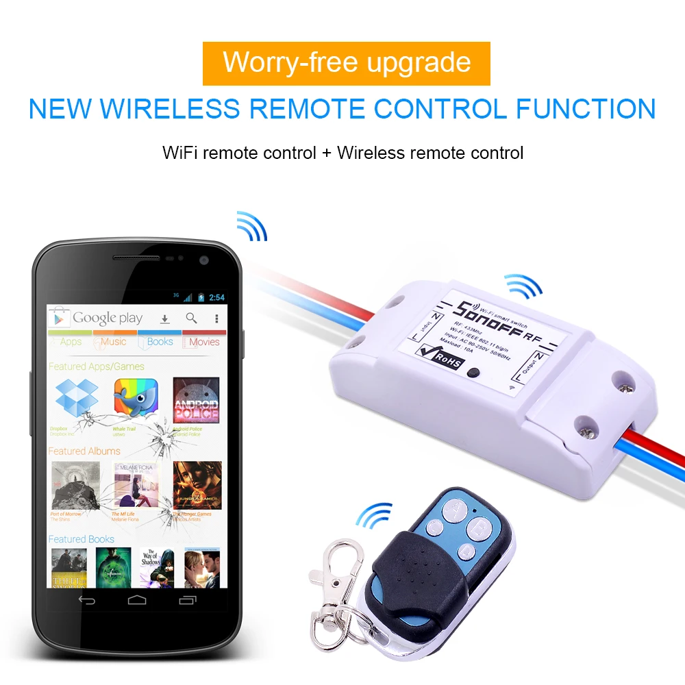 Интеллектуальный выключатель света Sonoff Itead 10A Wifi умный переключатель